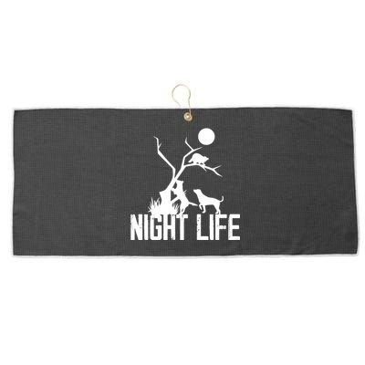 Coon Hound Hunting Night Life Hunting Dog Coon Hunting Funny Gift Large Microfiber Waffle Golf Towel