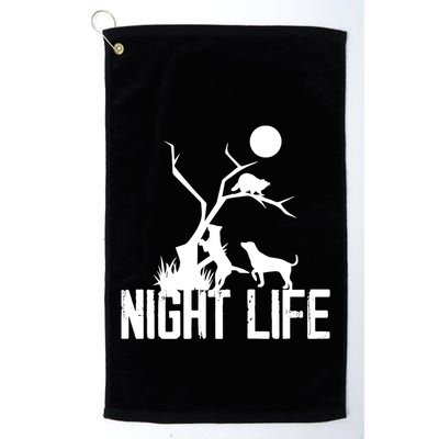 Coon Hound Hunting Night Life Hunting Dog Coon Hunting Funny Gift Golf Towel