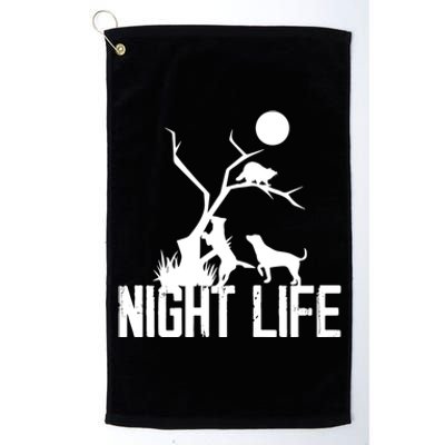 Coon Hound Hunting Night Life Hunting Dog Coon Hunting Funny Gift Platinum Collection Golf Towel