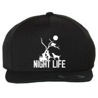 Coon Hound Hunting Night Life Hunting Dog Coon Hunting Funny Gift Wool Snapback Cap