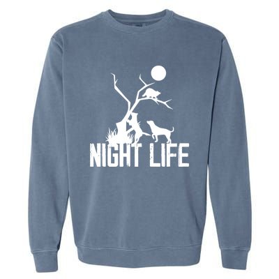 Coon Hound Hunting Night Life Hunting Dog Coon Hunting Funny Gift Garment-Dyed Sweatshirt