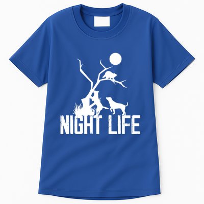 Coon Hound Hunting Night Life Hunting Dog Coon Hunting Funny Gift Tall T-Shirt