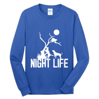 Coon Hound Hunting Night Life Hunting Dog Coon Hunting Funny Gift Tall Long Sleeve T-Shirt