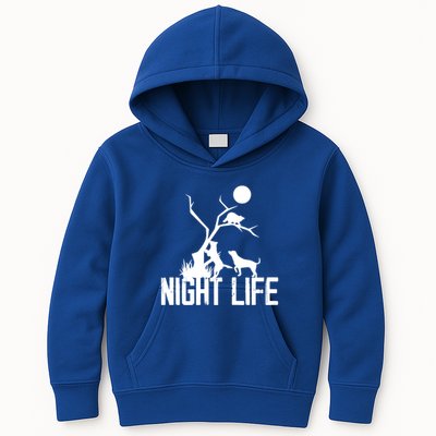 Coon Hound Hunting Night Life Hunting Dog Coon Hunting Funny Gift Kids Hoodie