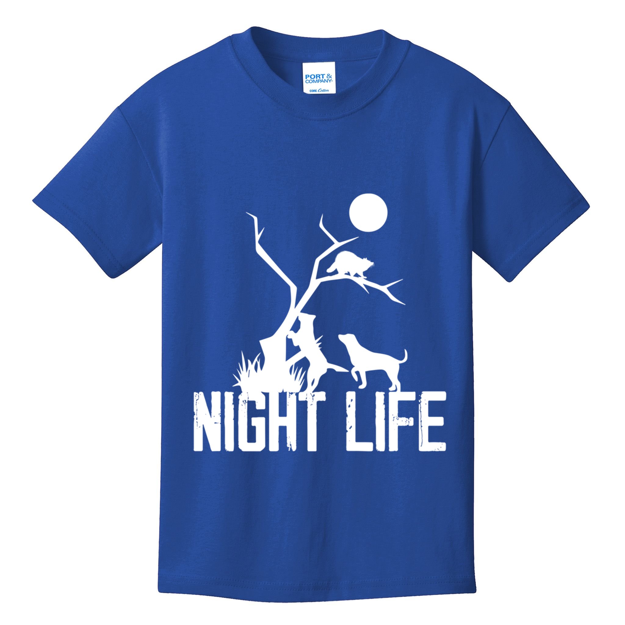 Coon Hound Hunting Night Life Hunting Dog Coon Hunting Funny Gift Kids T-Shirt