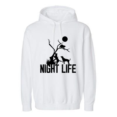 Coon Hound Hunting Night Life Hunting Dog Coon Hunting Funny Gift Garment-Dyed Fleece Hoodie