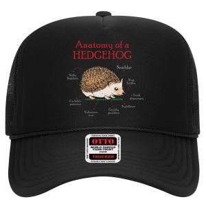 Cute Hedge Hog Animal Anatomy Hedgehog Memes Pet Lover Gift High Crown Mesh Back Trucker Hat