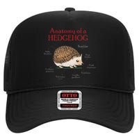 Cute Hedge Hog Animal Anatomy Hedgehog Memes Pet Lover Gift High Crown Mesh Back Trucker Hat