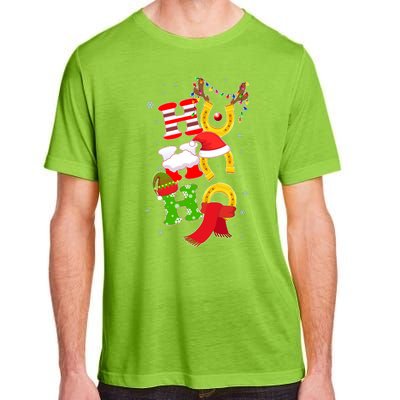 Christmas Ho Ho Ho Reindeer Horseshoes Adult ChromaSoft Performance T-Shirt