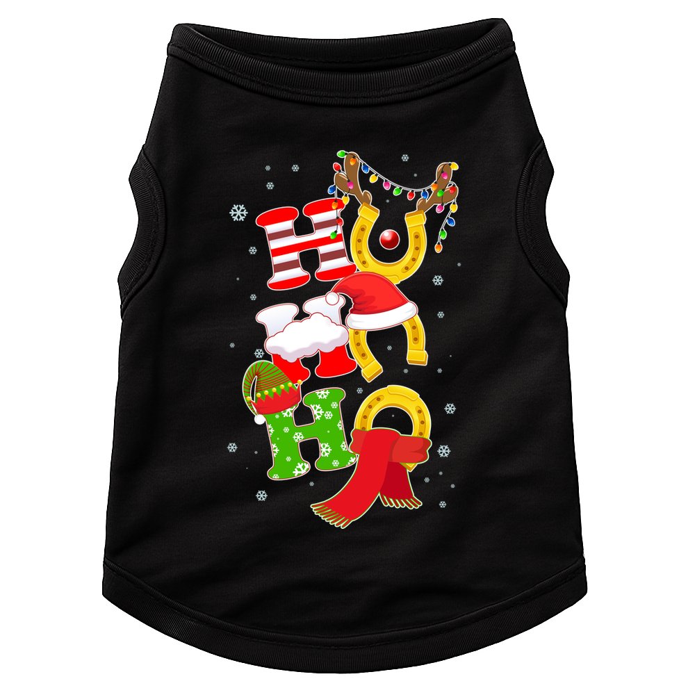 Christmas Ho Ho Ho Reindeer Horseshoes Doggie Tank