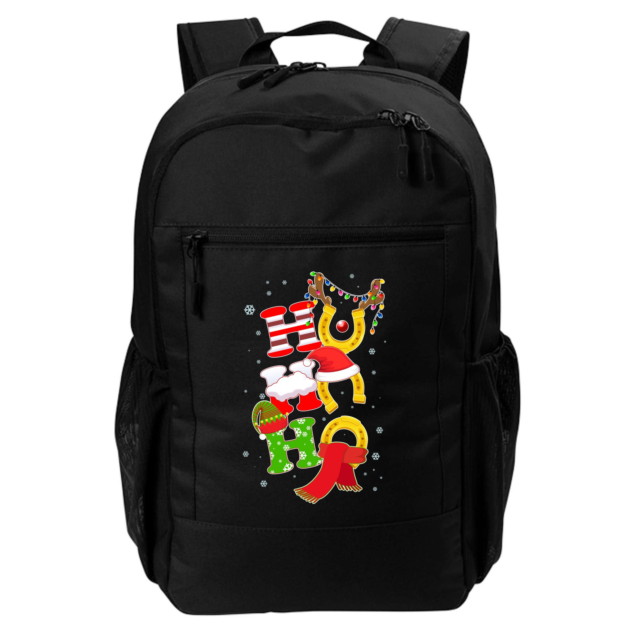 Christmas Ho Ho Ho Reindeer Horseshoes Backpack