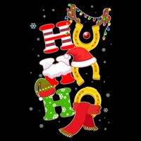Christmas Ho Ho Ho Reindeer Horseshoes Wool Snapback Cap