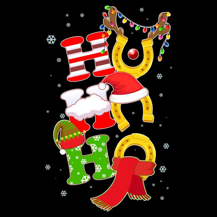 Christmas Ho Ho Ho Reindeer Horseshoes Wool Snapback Cap