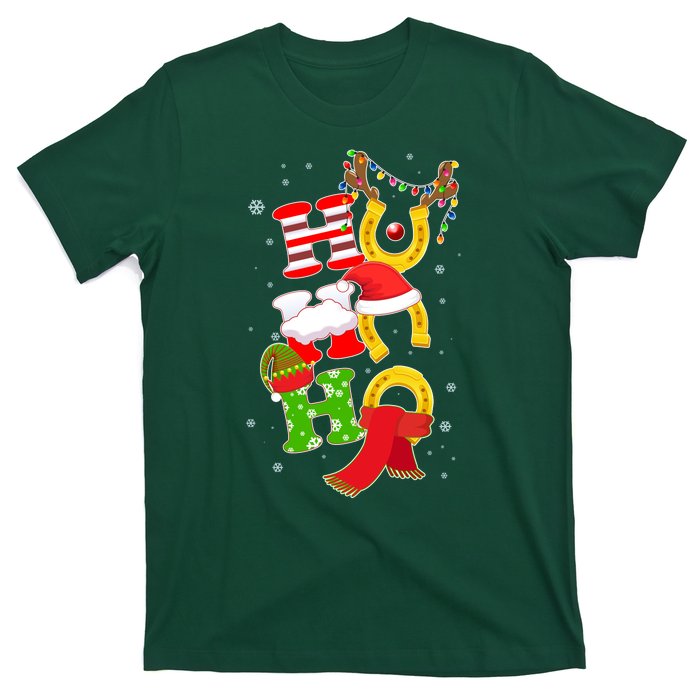 Christmas Ho Ho Ho Reindeer Horseshoes T-Shirt