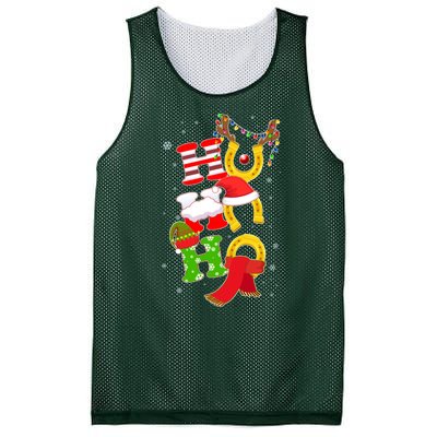 Christmas Ho Ho Ho Reindeer Horseshoes Mesh Reversible Basketball Jersey Tank