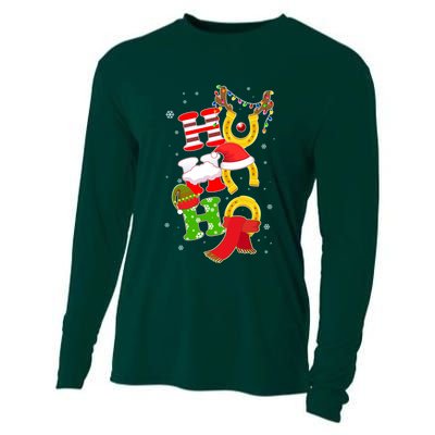 Christmas Ho Ho Ho Reindeer Horseshoes Cooling Performance Long Sleeve Crew