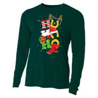 Christmas Ho Ho Ho Reindeer Horseshoes Cooling Performance Long Sleeve Crew