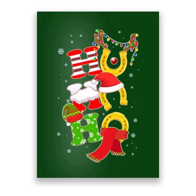 Christmas Ho Ho Ho Reindeer Horseshoes Poster