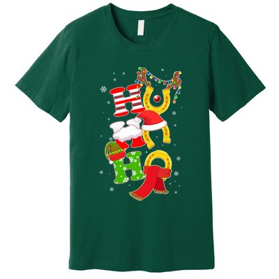 Christmas Ho Ho Ho Reindeer Horseshoes Premium T-Shirt