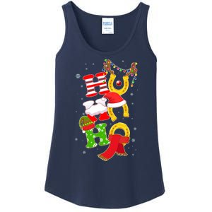 Christmas Ho Ho Ho Reindeer Horseshoes Ladies Essential Tank