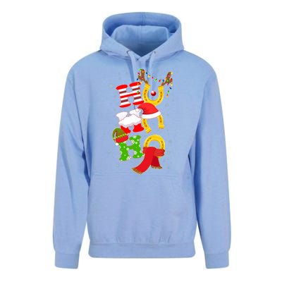 Christmas Ho Ho Ho Reindeer Horseshoes Unisex Surf Hoodie