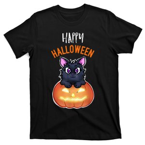 Cool Happy Halloween Cat And Jack O Lantern T-Shirt