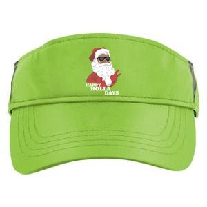 Christmas Happy Holla Days African American Santa Gift Adult Drive Performance Visor