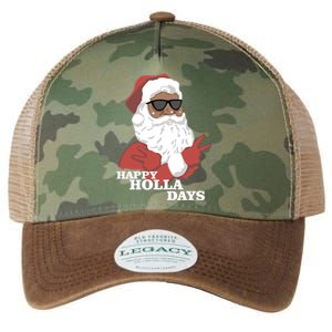 Christmas Happy Holla Days African American Santa Gift Legacy Tie Dye Trucker Hat