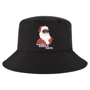 Christmas Happy Holla Days African American Santa Gift Cool Comfort Performance Bucket Hat