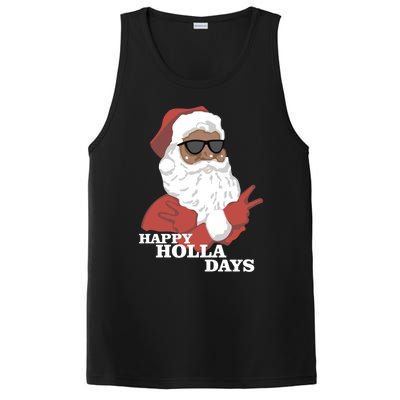 Christmas Happy Holla Days African American Santa Gift PosiCharge Competitor Tank