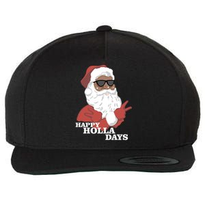 Christmas Happy Holla Days African American Santa Gift Wool Snapback Cap