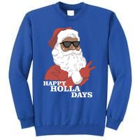 Christmas Happy Holla Days African American Santa Gift Sweatshirt