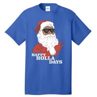 Christmas Happy Holla Days African American Santa Gift Tall T-Shirt