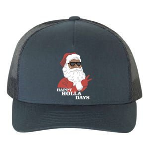 Christmas Happy Holla Days African American Santa Gift Yupoong Adult 5-Panel Trucker Hat