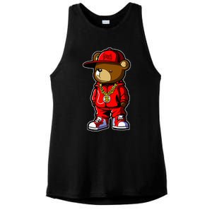 Cute Hip Hop Teddy Bear 90 Hip Hop Clothing Graffiti Ladies PosiCharge Tri-Blend Wicking Tank