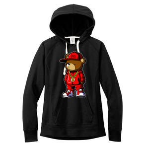 Cute Hip Hop Teddy Bear 90 Hip Hop Clothing Graffiti Women's Fleece Hoodie