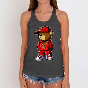 Cute Hip Hop Teddy Bear 90 Hip Hop Clothing Graffiti Women's Knotted Racerback Tank