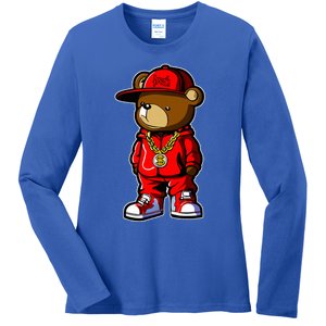 Cute Hip Hop Teddy Bear 90 Hip Hop Clothing Graffiti Ladies Long Sleeve Shirt