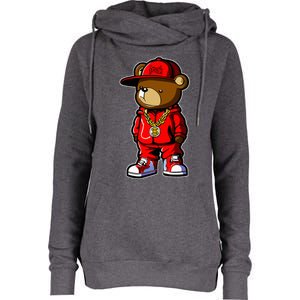 Cute Hip Hop Teddy Bear 90 Hip Hop Clothing Graffiti Womens Funnel Neck Pullover Hood