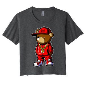 Cute Hip Hop Teddy Bear 90 Hip Hop Clothing Graffiti Women's Crop Top Tee