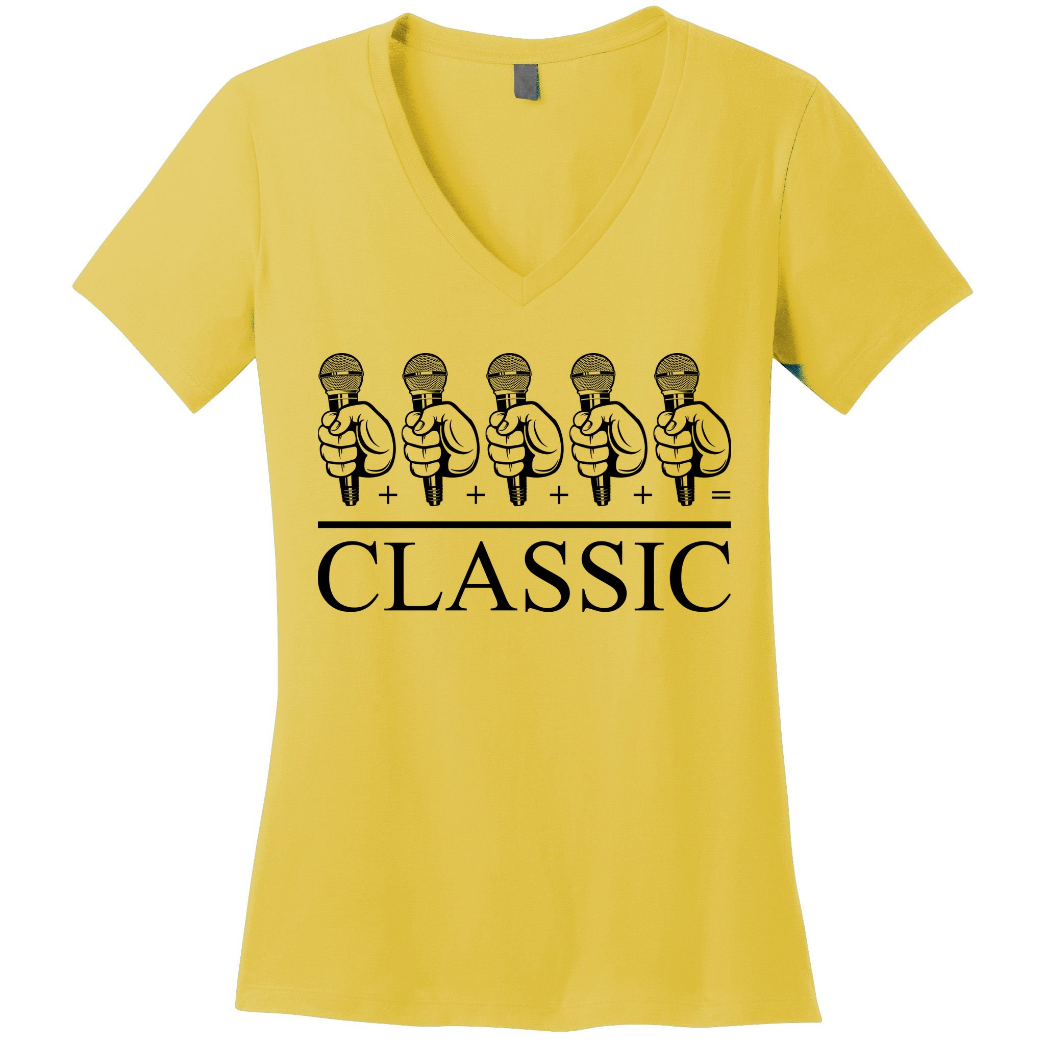 Classic Hip Hop Mic Women's V-Neck T-Shirt