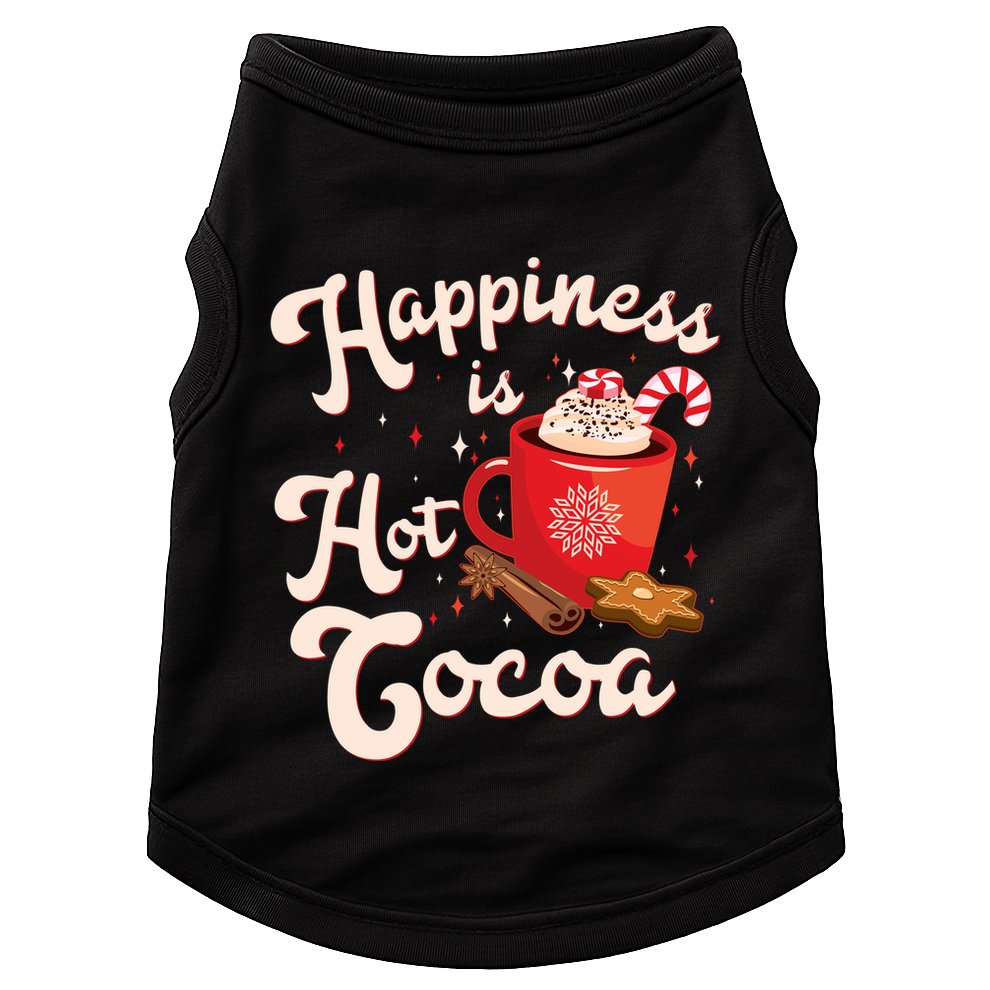 Cute Holiday Happiness Is Hot Cocoa Hot Chocolate Doggie Tank