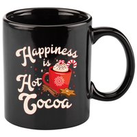 Cute Holiday Happiness Is Hot Cocoa Hot Chocolate 11oz C Handle Ceramic Mug