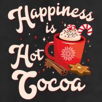 Cute Holiday Happiness Is Hot Cocoa Hot Chocolate 11oz C Handle Ceramic Mug