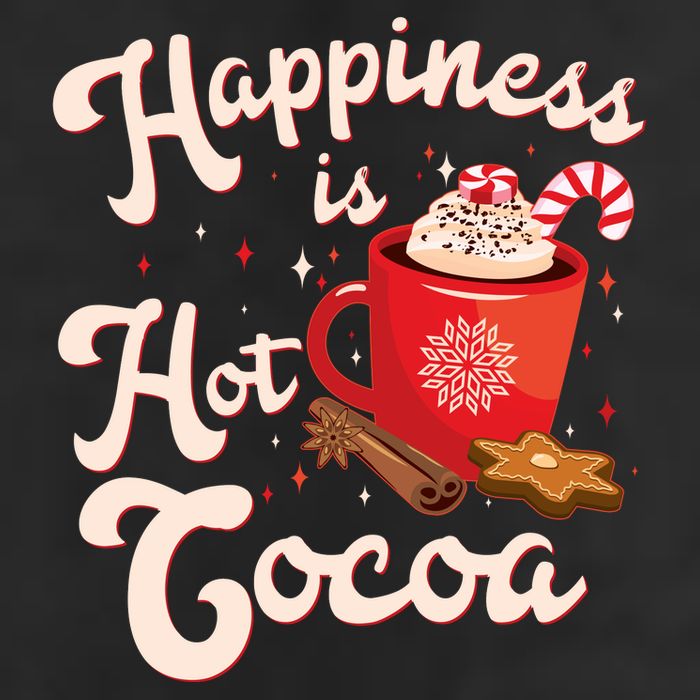 Cute Holiday Happiness Is Hot Cocoa Hot Chocolate 11oz C Handle Ceramic Mug