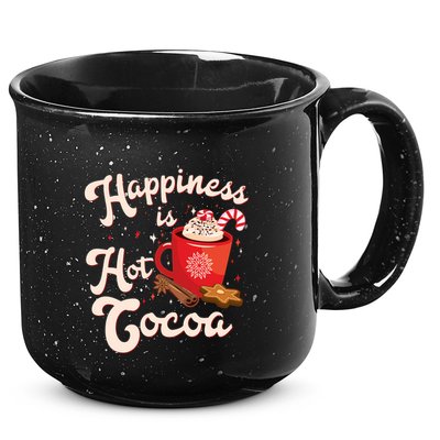 Cute Holiday Happiness Is Hot Cocoa Hot Chocolate 15oz Campfire Ceramic Mug