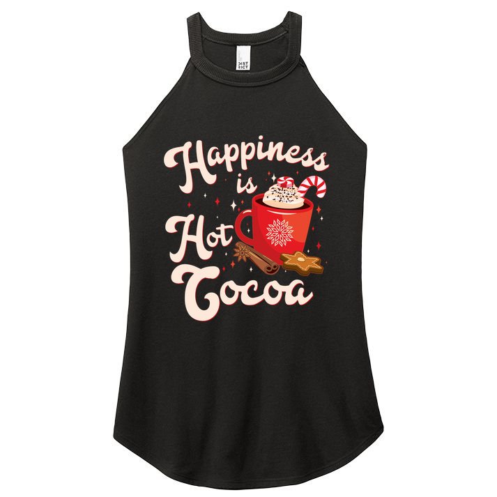 Cute Holiday Happiness Is Hot Cocoa Hot Chocolate Women's Perfect Tri Rocker Tank