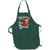 Cute Holiday Happiness Is Hot Cocoa Hot Chocolate Full-Length Apron With Pockets