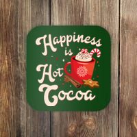 Cute Holiday Happiness Is Hot Cocoa Hot Chocolate Coaster