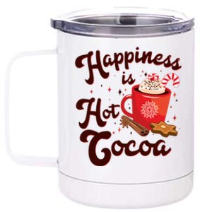 Cute Holiday Happiness Is Hot Cocoa Hot Chocolate 12 oz Stainless Steel Tumbler Cup